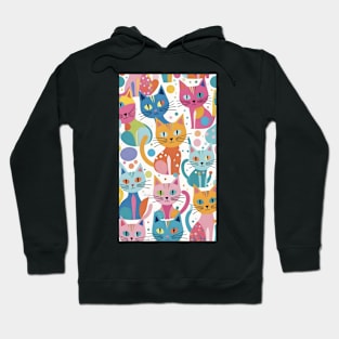 Whisker Kaleidoscope: A Vibrant Mosaic of Colorful Cats Hoodie